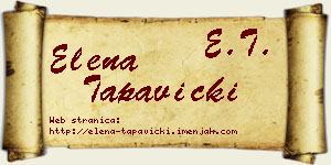 Elena Tapavički vizit kartica